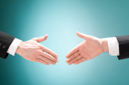 business man positive deal with handshake isolated business man positive deal with handshake isolated