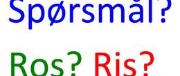Spørsmål? Ros? Ris?