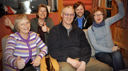 Ein del av staben som skal arrangere Valdreskappleiken 2010. Framme frå venstre Sigrid S. Eggen (mat), Ivar Hemsing (lyd, scene, dansemusikk), Kari Hagaseth (leiar). Bak Ingrid Skavhaug (pynting/rydding) og Frode Rolandsgard (premiar).