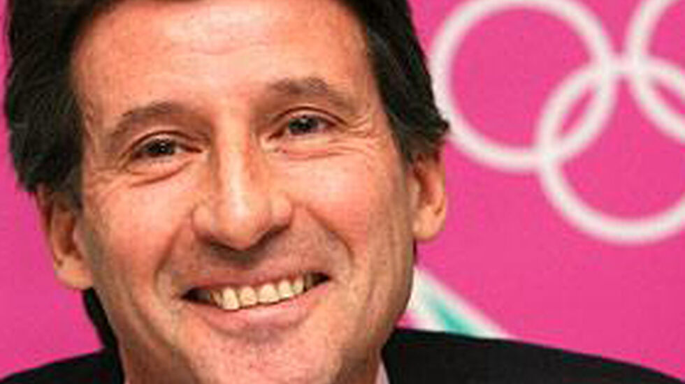 Seb Coe speaking at a London 2012 progress report in London