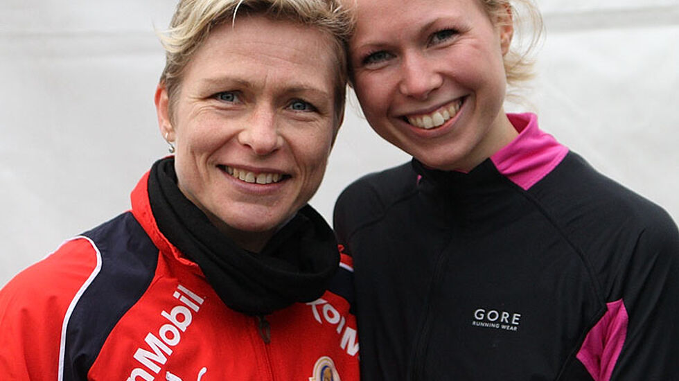 Vigdis Holst (til venstre) vant 3-sjøersløpet foran Cathrine Stabel Henriksen. (Foto: Runar Gilberg)