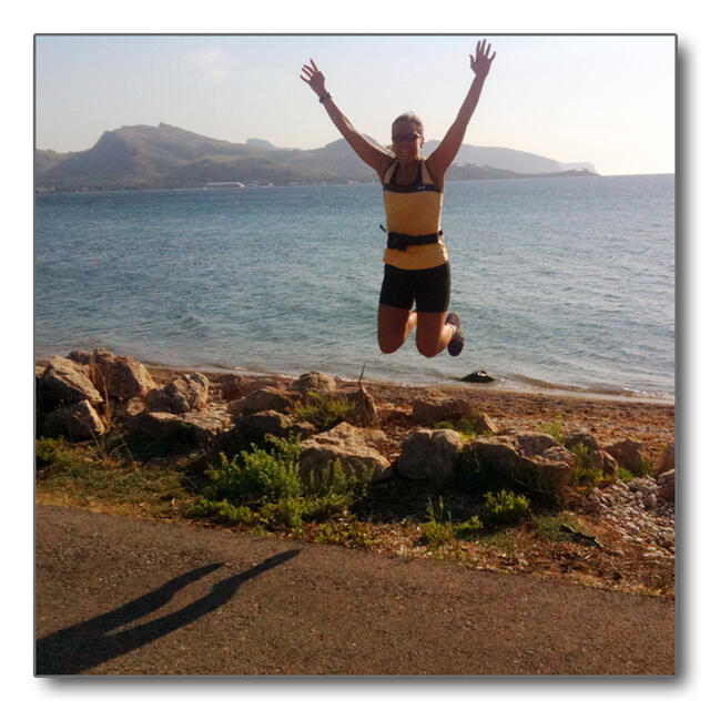 Jumping with joy