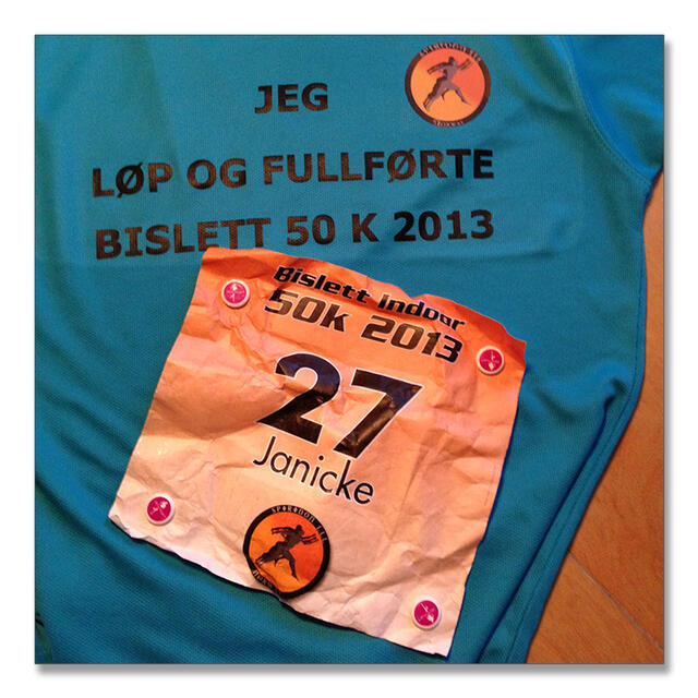Bislett 50K skjorte og startnr