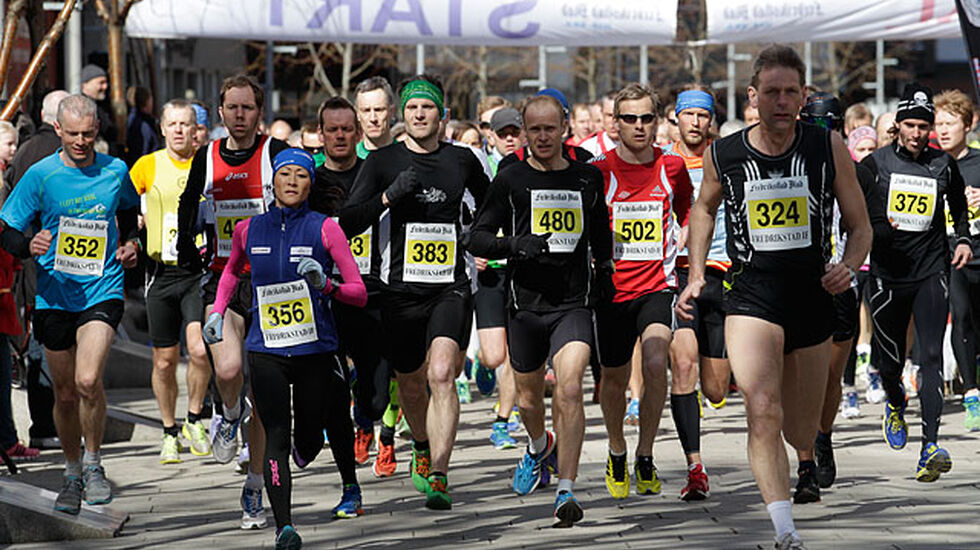 Starten på halvmaraton i 2013. Foto:Per Inge Oestmoen