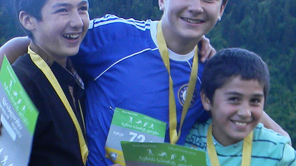 De tre raskeste M14 guttene, fra venstre Beka Argvliani (2), Lasha Pangani (1) og Maxo Kviciani (3)