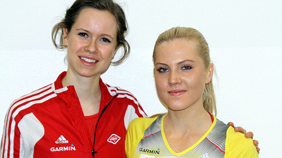 Silje Fjørtoft (til venstre) og Kristine Eikrem Engeset viste god form på både 800 og 1500 m i Sverige i helga. (Arkivfoto: Tom Roger Johansen)