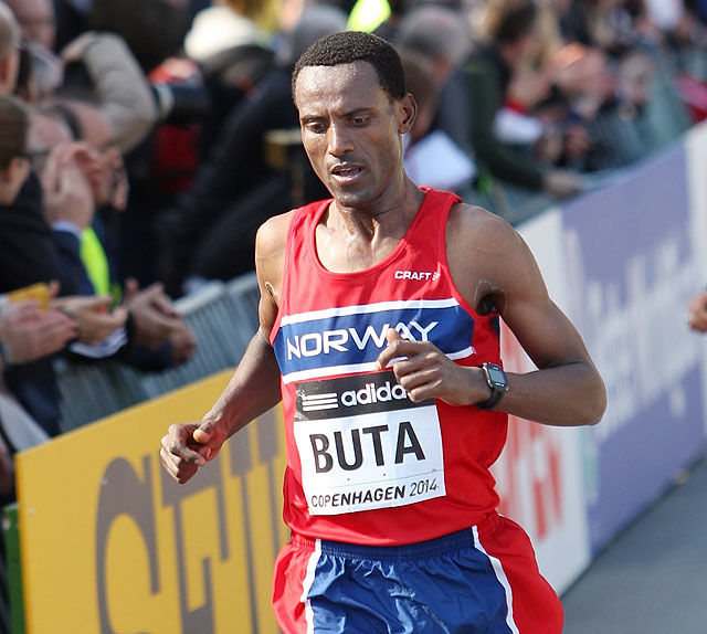 Urige Buta, her fra VM på halvmaraton i København 2014, vant lørdag Haugesund halvmaraton på 1.07.06 (Foto: Kjell Vigestad)