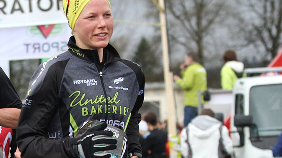 Line Foss i aksjon på halvmaraton i Holmestrand i 2012. (Foto: Heming Leira)