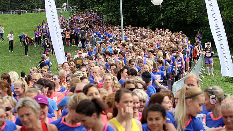 Klart for start på 10 km i Frognerparken i 2014. Foto: Heming Leira 