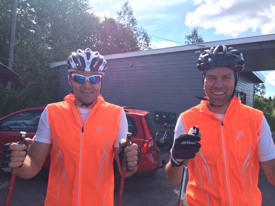 Øyvind Viken og Bjørn Robstad før testrennet fra Åsmarka til Sjusjøen. Foto: Arnt Nyborg