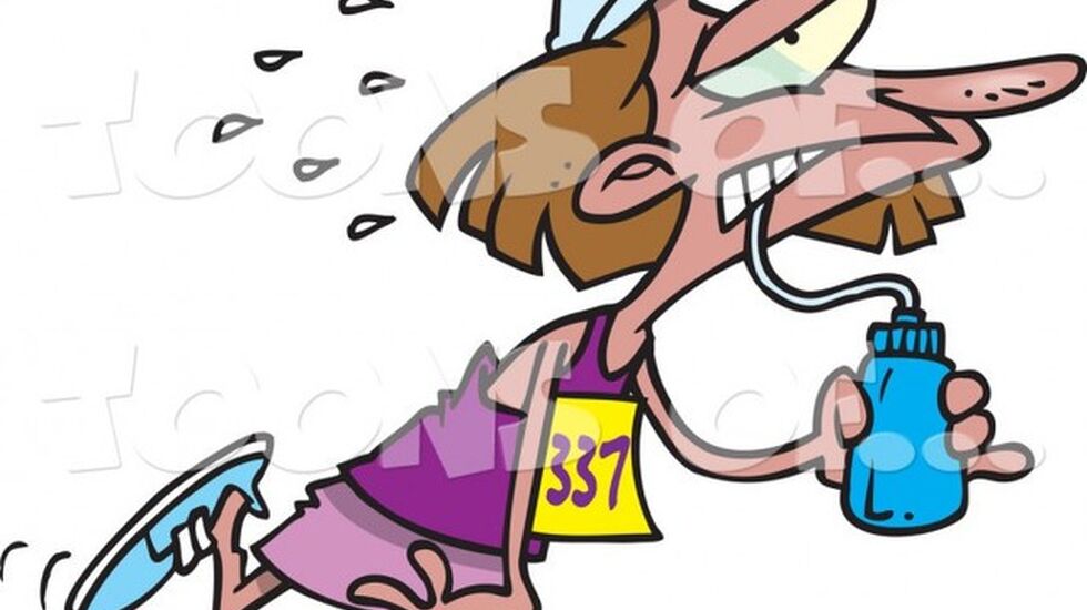 cartoon-of-an-exhausted-female-marathon-runner-drinking-water-to-beat-the-heat-by-ron-leishman-1605-690x703_640x652