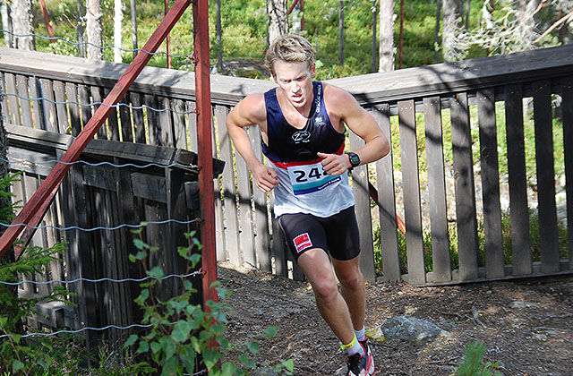Per Kristian Nygård har vunnet sitt eget løp fem av syv ganger i perioden 2009-2015 og har løyperekorden fra 2014 med  17:59 fra 2014.  Her setter han løyperekord i 2012 . Foto: Heming Leira