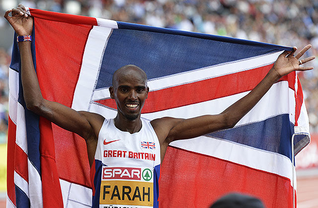 Mo Farah kunne juble for nok et internasjonalt mesterskapsgull på 10 000 m. (Arkivfoto: Bjørn Johannessen) 