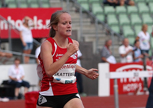 Karoline Skatteboe i aksjon under Bislett Games. (Foto: Bjørn Johannessen)