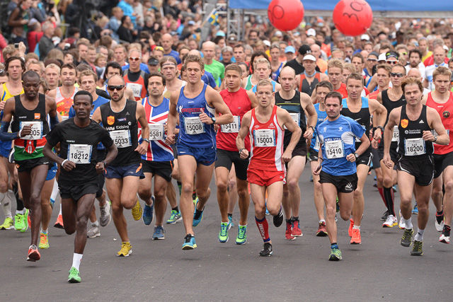 Start i Oslo Maraton 2014. Foto: Erling Pande Braathen