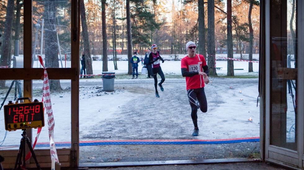 Målgang i Nyttårsløpet i 2014. Foto: Georg Bryn