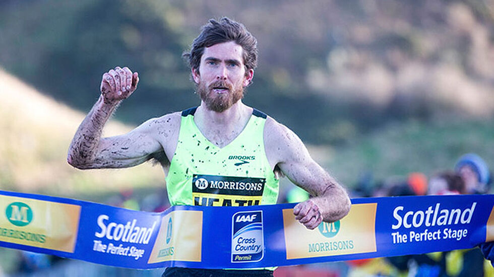Garrett Heath tok sin tredje strake seier i Great Edinburgh X-Country. Bildet er fra fjorårets løp. (Foto: arrangøren)
