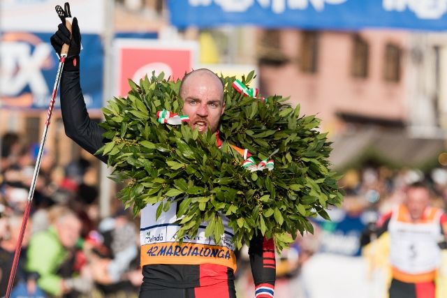 Tord Asle Gjerdalen vant Marcialonga som ifjor hvor bildet er fra. Foto:Magnus Osth
