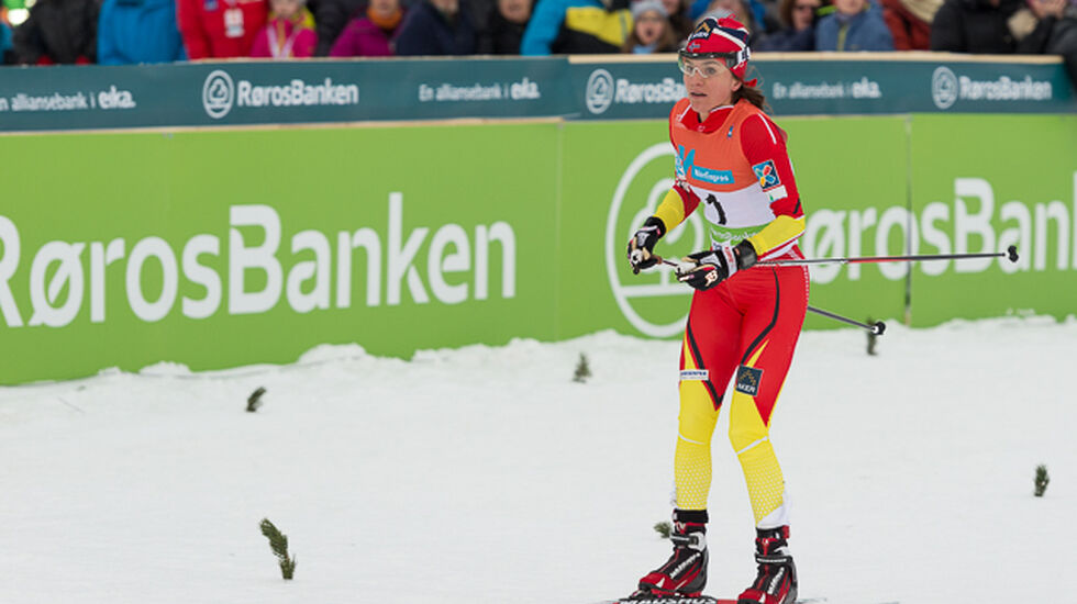 Heidi Weng, BUL vant årets NM sprint på ski etter å ha hatt best tid på prologen, vunnet kvartfinalen, semifinalen og finale. Foto: Fra Wengs NM gull på Skiathlon i 2014 på Røros. Foto: Erlling Pande Braathen