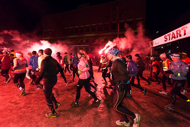 Fra starten i Winter Run Oslo 2015 (foto: Erling Pande Braathen).