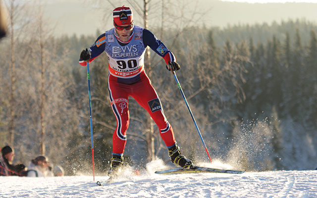 Martin Johnsrud Sundby i aksjon på Lillehammer.