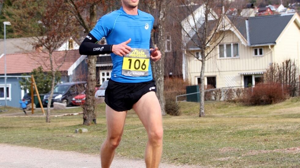Andreas Myhre Sjurseth vinner Påskemaraton i fjor. Foto: Anita Øy 