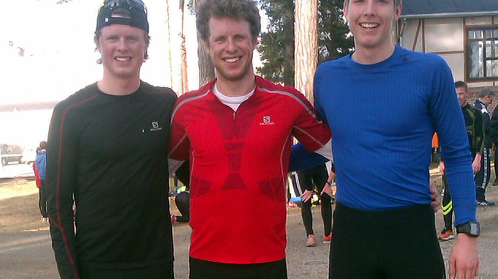 De tre beste i årets første Gå-jogg (fr v.): Mårten Soleng Skinstad, Petter Soleng Skinstad og Sindre Joahnsen.