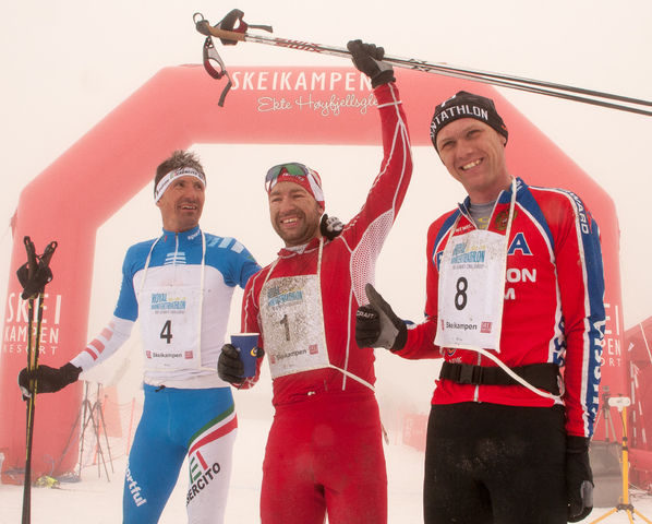 Italienske Daniel Antonioli kom på 3. plass etter Tor Halvor Bjørnstad-Tuveng og russiske Pavel Andreev. Foto: Jon Gunnar Henriksen 