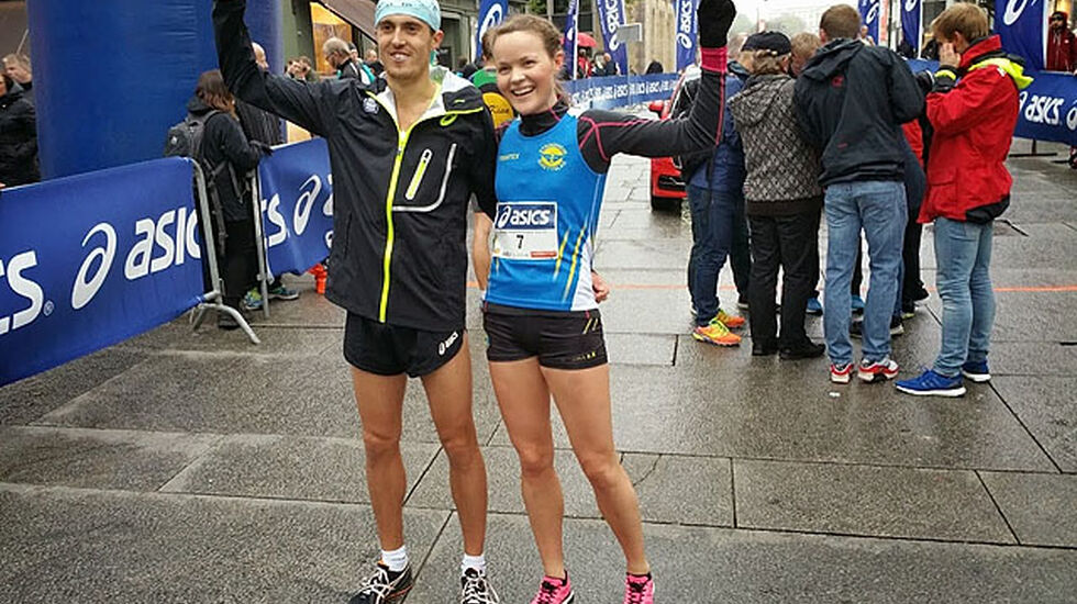 Roald Frøskeland og Yngvill Elvemo vant Sentrumssprinten.  Foto: Heming Leira