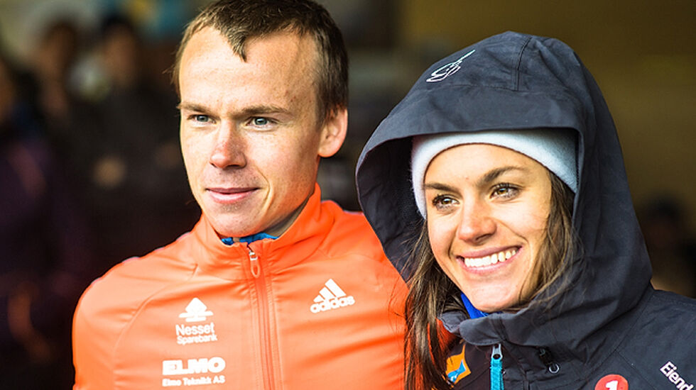 Årets nybakte norgesmestere i motbakkeløp: Johan Bugge fra Eidsvåg IL og Heidi Weng, IL i BUL. (arrangørfoto)