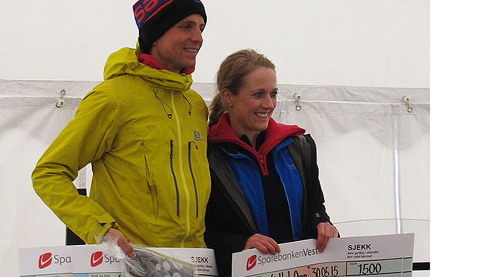 Thorbjørn Ludvigsen vant herreklassen i Sleirsfjellet Opp, mens vinner i dameklassen ble Sara Rebekka Færø Linde. (Begge foto: arrangøren)