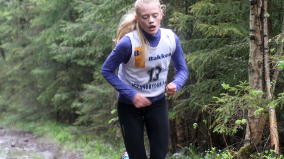 Mathilde Hauge Harviken vant vårens motbakketest med et minutt på neste jente. (Foto: Theis Erlend Grøtting)