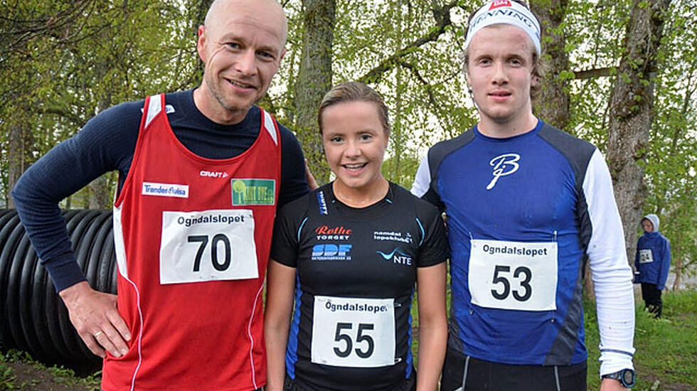 Emilie S. Damås, Namdal, vant kvinneklassen, mens Ogndal ILs Svein Anders Melhus (t.v.) avgjorde en tøff duell mot Jonas Austad, Inderøy. Foto: Normann Ryan jr.