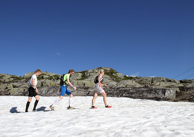 Det blir mer snø og mindre sol for rallarvegsløperne i år enn det de hadde i fjor. (Foto: Espen Ringom)