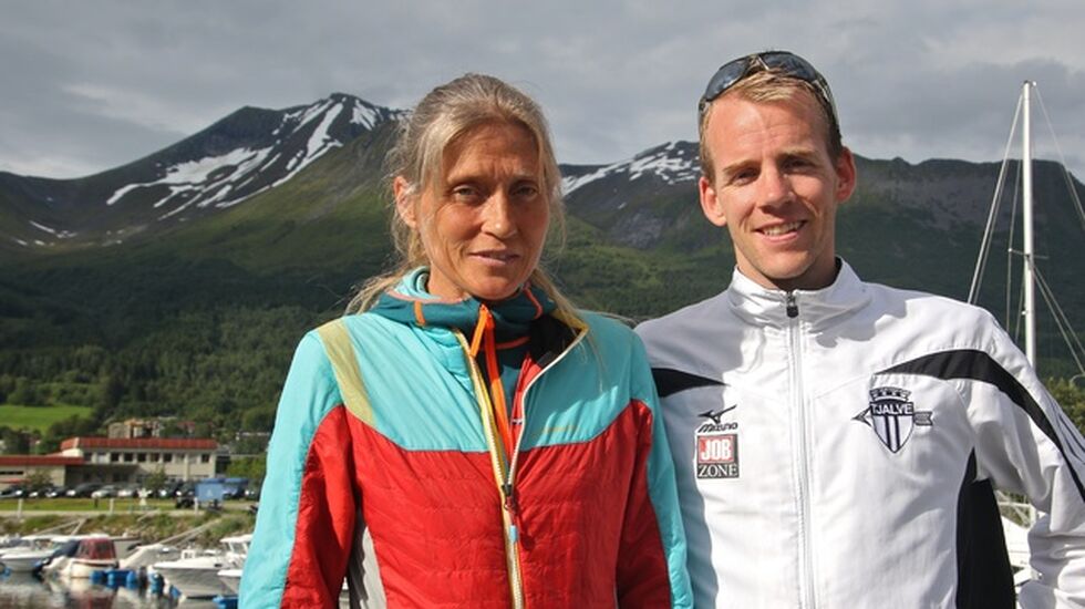 Anita Håkenstad Evertsen og Erling Hisdal vant motbakkeløpet Saudehornet Rett Opp i Ørsta på Sunnmøre. Foto: Martin Hauge-Nilsen