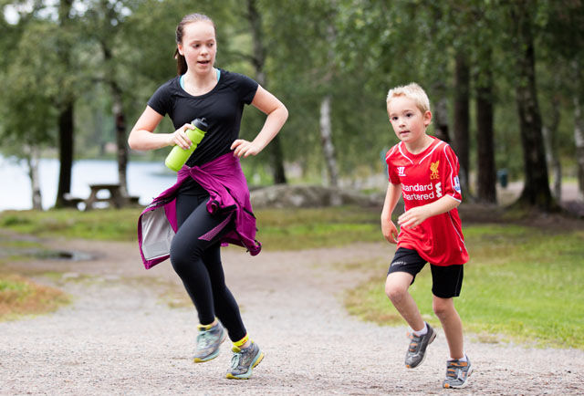 Maren Sophie Talmo løp med læregutt sist onsdag. Foto: Jørgen Lindalen