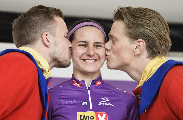 Amerikanske Megan Guarnier vant lørdagens etappe i Ladies Tour of Norway i Halden. (Alle foto: Bjørn Johannessen)
