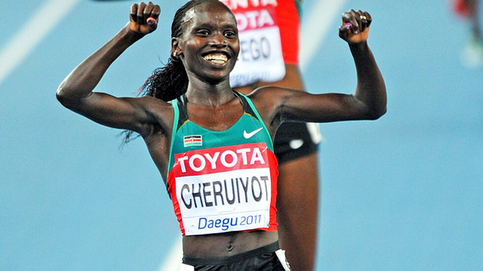Kenyanske Vivian Cheruiyot var tilbake etter barnefødsel og sikra seg en ny VM-triumf på 10 000 m. (Arkivfoto: Mark Shearman) 