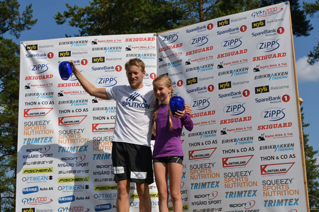 Per Kristian Nygård og Emma Kirkeberg Mørk kom først i mål i årets Koboltgruvene Opp. Foto: Arrangøren