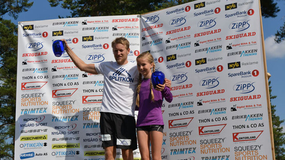 Per Kristian Nygård og Emma Kirkeberg Mørk kom først i mål i årets Koboltgruvene Opp. Foto: Arrangøren