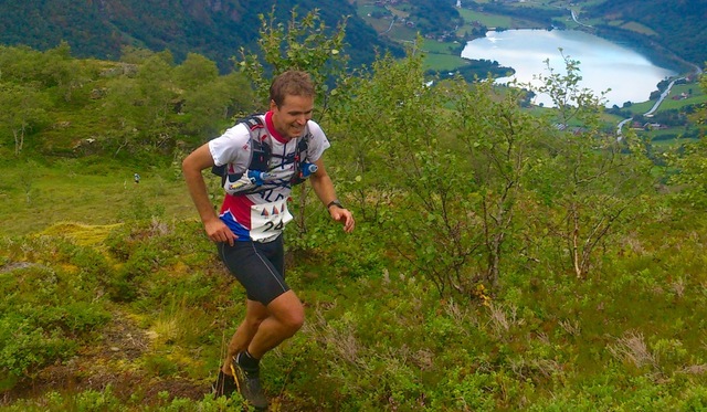 Fredrik Eliasson, Halden SK vant søndag herreklassen i Eggenipa Opp 1338 moh. Foto: Kjetil Magnar Guddal