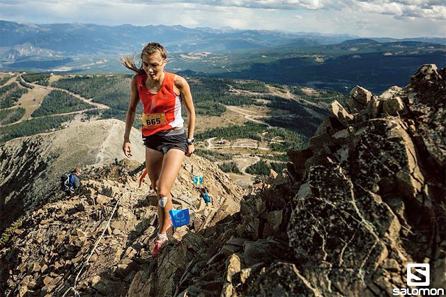 Yngvild Kaspersen var med helt i teten på både Vertikal KM og 25 km-løpet i fjelløpet The Rut i Montana. (Foto: Salomon)