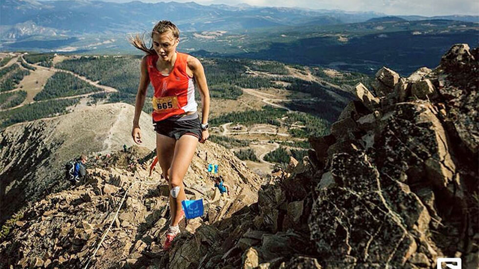 Yngvild Kaspersen var med helt i teten på både Vertikal KM og 25 km-løpet i fjelløpet The Rut i Montana. (Foto: Salomon)