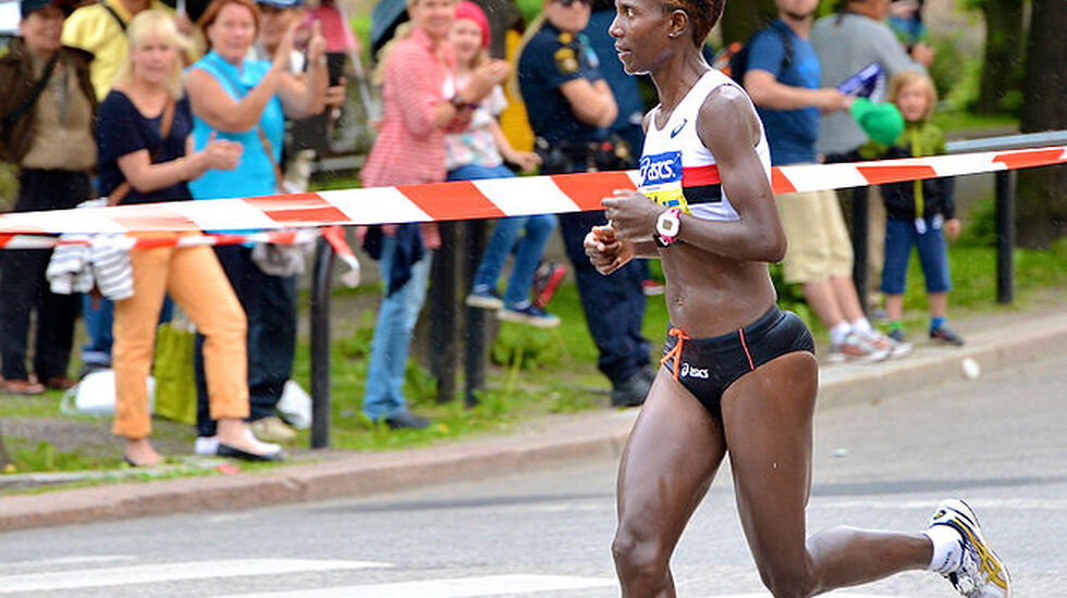 Isabellah Andersson, her under seier på Stockholm Marathon i 2013. Foto: Frankie Fouganthin, Wikimedia Commons