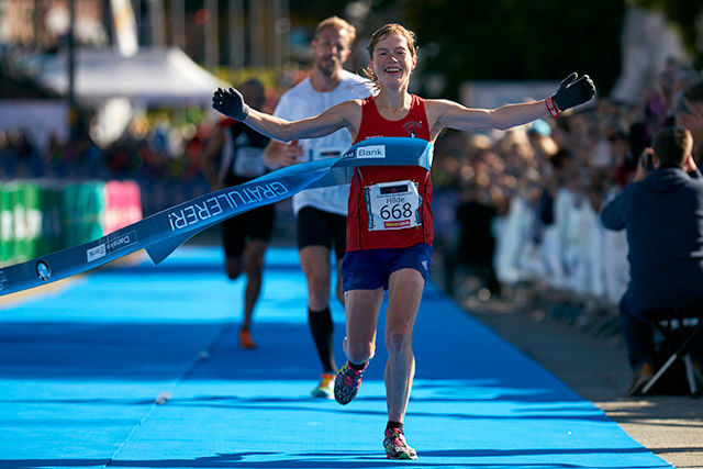Hilde Aders vinner Oslo Maraton i 2015. Foto Stian S. Møller