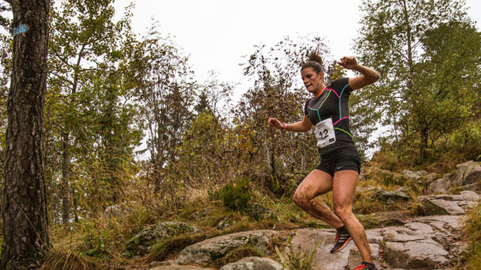 Ingeborg Dahl, Ringkollen SKiklubb vant kvinneklassen i Salomon Trail Tour på Sognsvann. Foto: Kyle Meyr