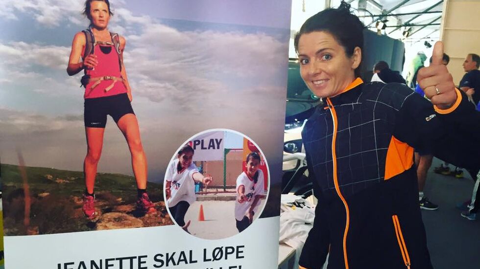 Fra Right To Plays stand i Oslo Maratons Expotelt (privat foto).