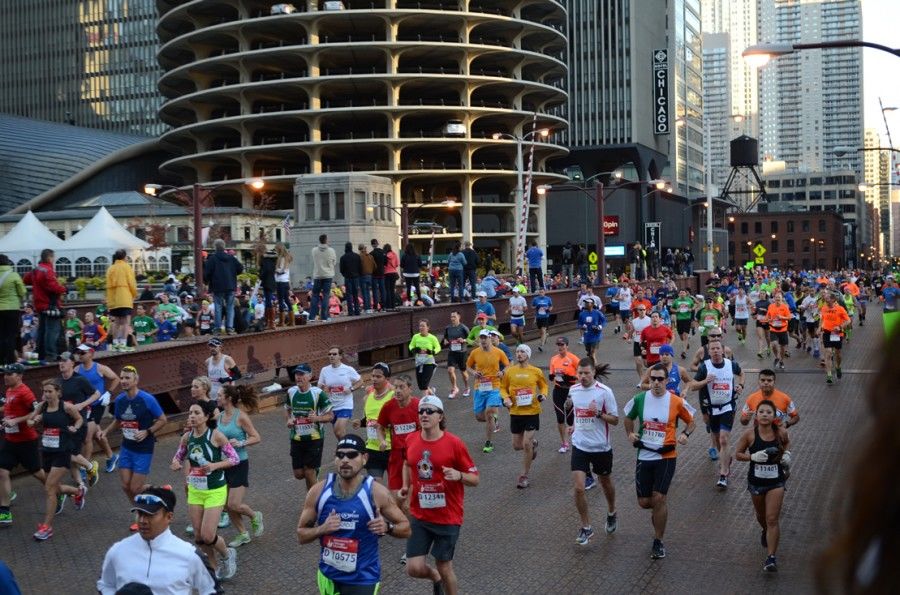 Fra fjorårets Chicago Marathon (arrangørfoto).