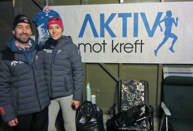 Løpevennene Geir og Marit.... arrangerte og deltok selv (arrangørfoto).