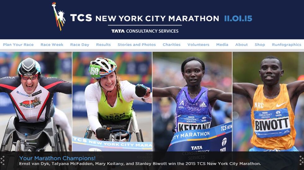 Ernst van Dyk, Tatyana McFadden, Mary Keitany, and Stanley Biwott win the 2015 TCS New York City Marathon (foto: NYRR)
